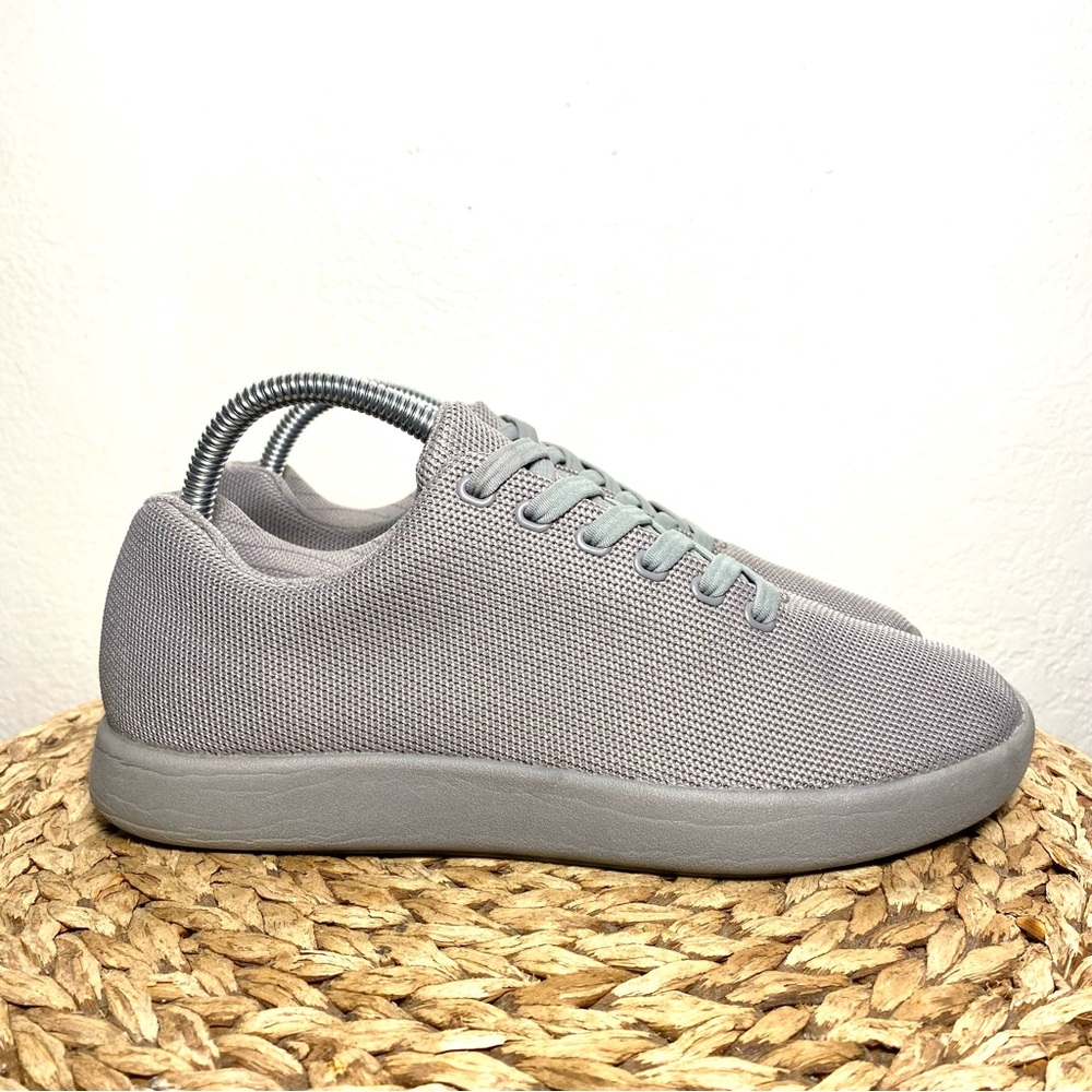Women's Gray Knit Casual Sneakers - Lightweight Comfort